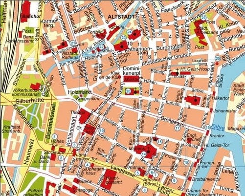 Danzig 1938 / Gdańsk heute - Stadtplan