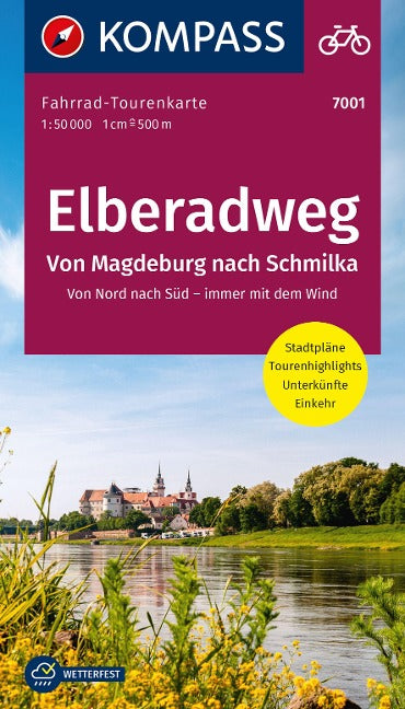 7001 Elberadweg 1 (1:50000) - KOMPASS Fahrrad-Tourenkarte