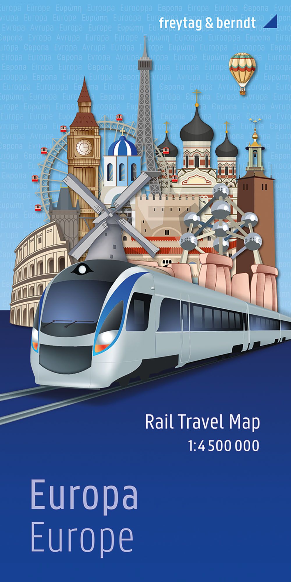 Europe Rail Travel Map 1:4.500.000 - Freytag & Berndt