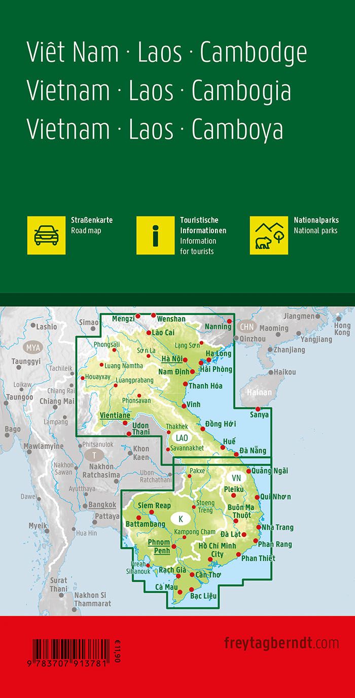 Vietnam, Laos und Kambodscha  1:900.000