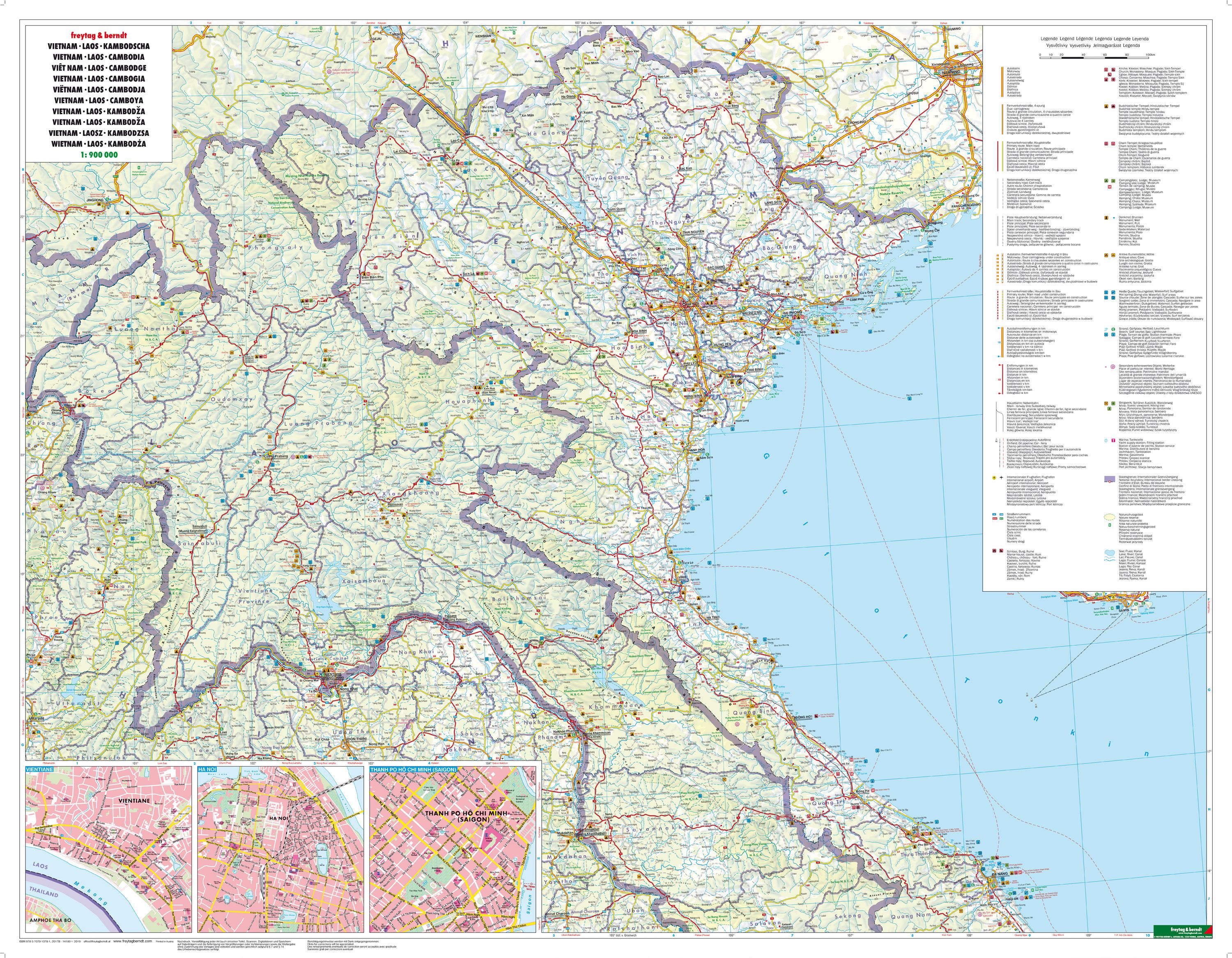 Vietnam, Laos und Kambodscha  1:900.000