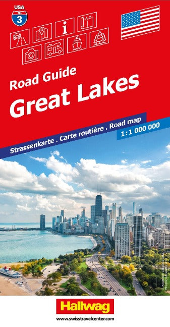 Great Lakes-03 USA Road Guide 1 : 1.000.000 - Hallwag