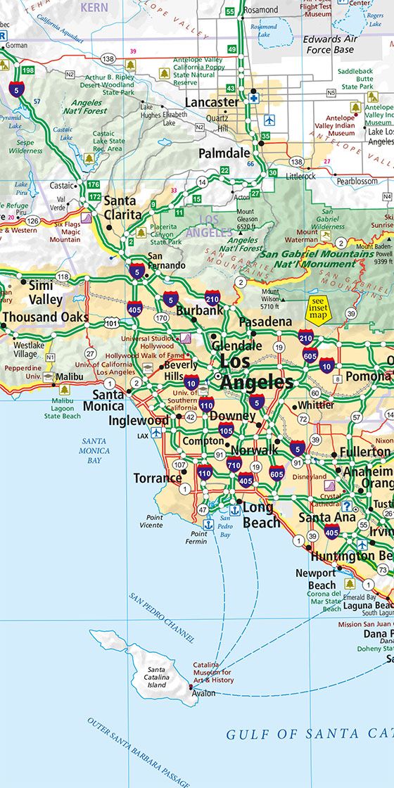 California (Kalifornien) - Hallwag Strassenkarte 1:1 Mio.