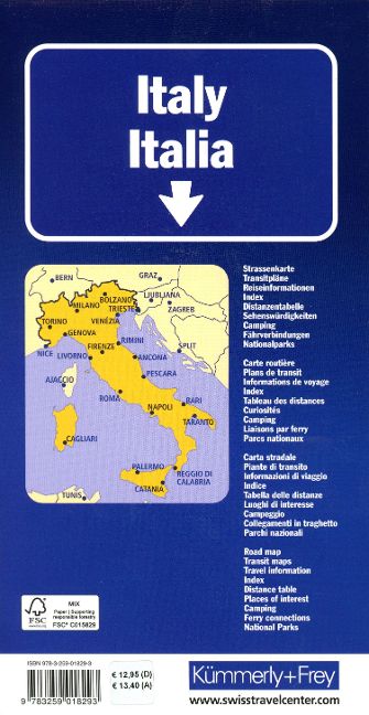 Italien Straßenkarte - 1:1.000.000 Kümmerly & Frey