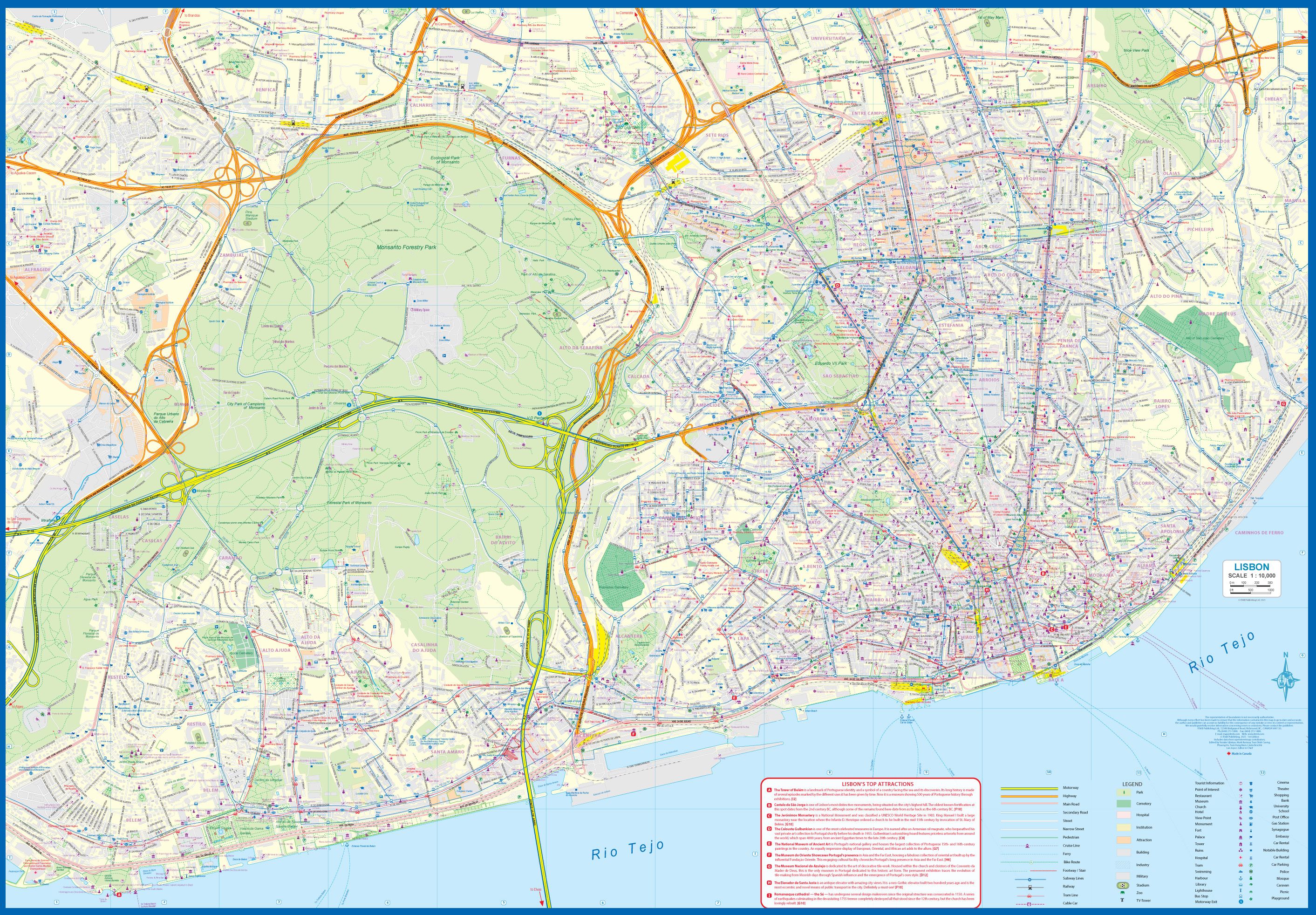 Portugal & Lisbon - 1:600,000 / 1:10.000