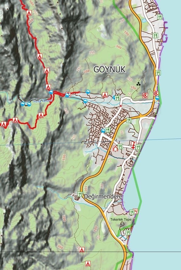 Lykische Küste 4 - Antalya - Lykischer Weg - Topographische Wanderkarte 1:75.000 Türkei (Blatt 7.4)