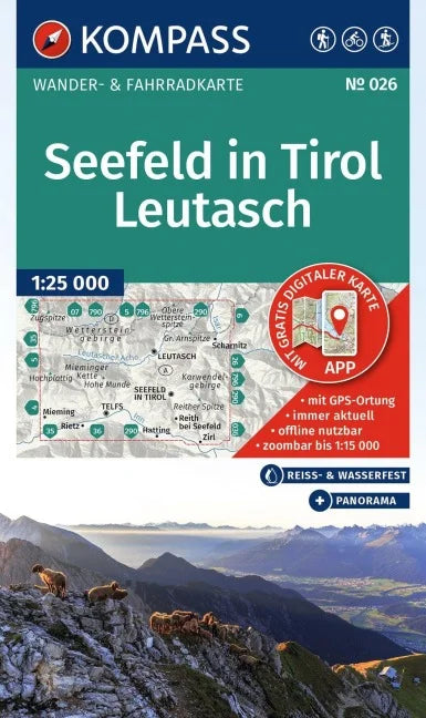026 Seefeld in Tirol, Leutasch - Kompass Wanderkarte