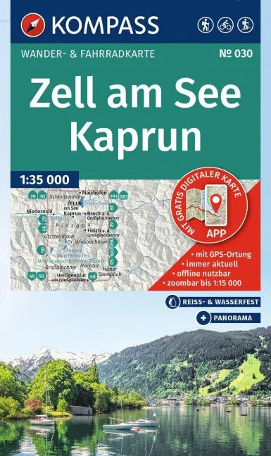 030 Zell am See, Kaprun 1:35.000 - Kompass Wanderkarte