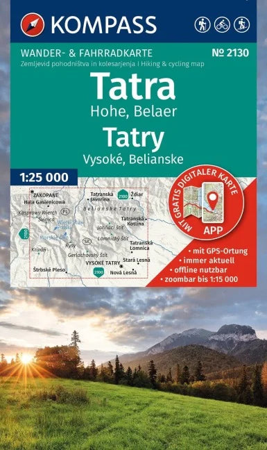 2130 Vysoké Tatry-Hohe Tatra - Kompass Wanderkarte