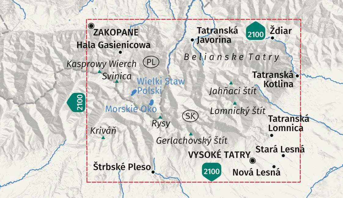 2130 Vysoké Tatry-Hohe Tatra - Kompass Wanderkarte