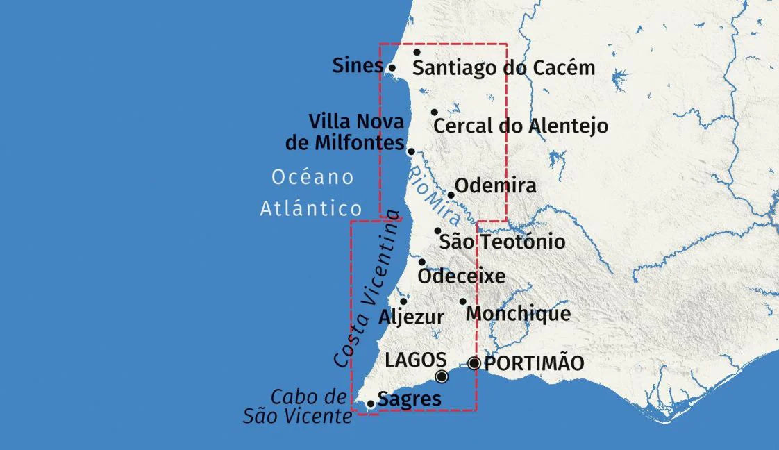 258 Algarve West, Costa Vicentina - Fischerpfad 1:55.000