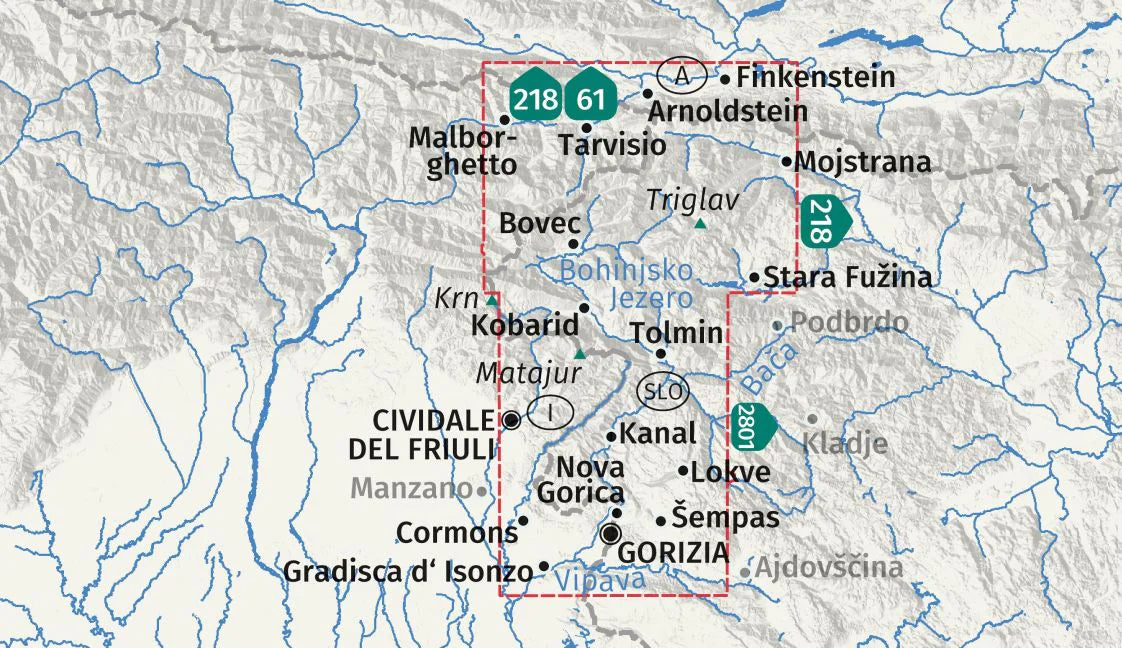2804 Soca-Tal 1:50.000 Kompass-Wanderkarte
