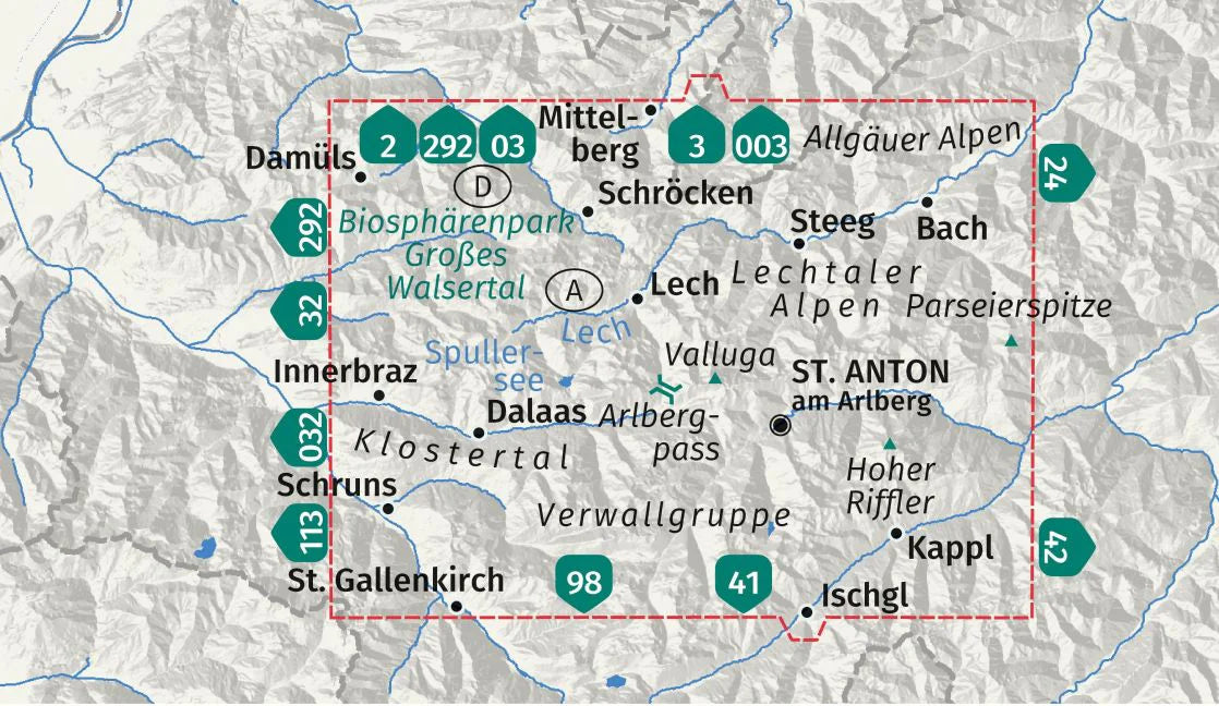 33 Arlberg, Verwallgruppe 1:50.000 - Kompass Wanderkarte