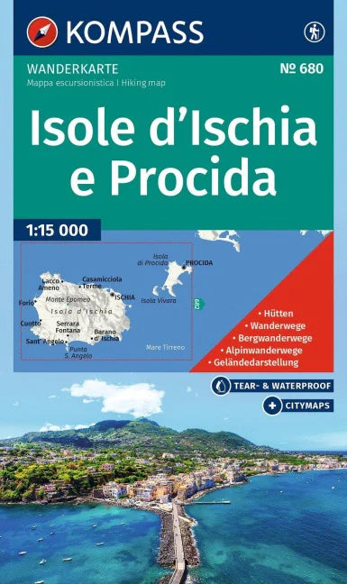 680 Isole d' Ischia e Procida 1:15.000 - Kompass Wanderkarte