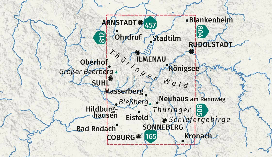 813 Östlicher Thüringer Wald 1:50.000 - Kompass Wanderkarte