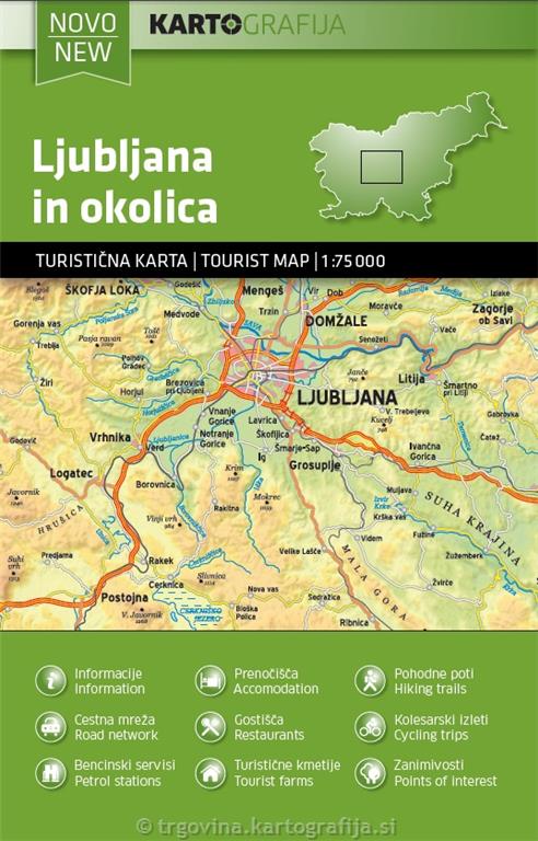 Ljubljana und Umgebung 1:75.000
