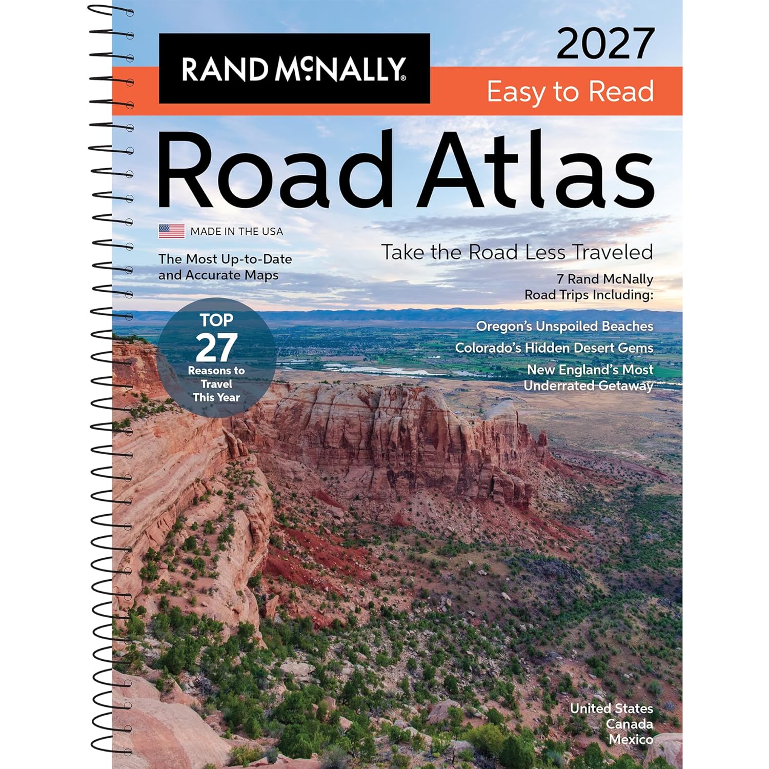 USA 2027 Midsize Easy to Read Road Atlas