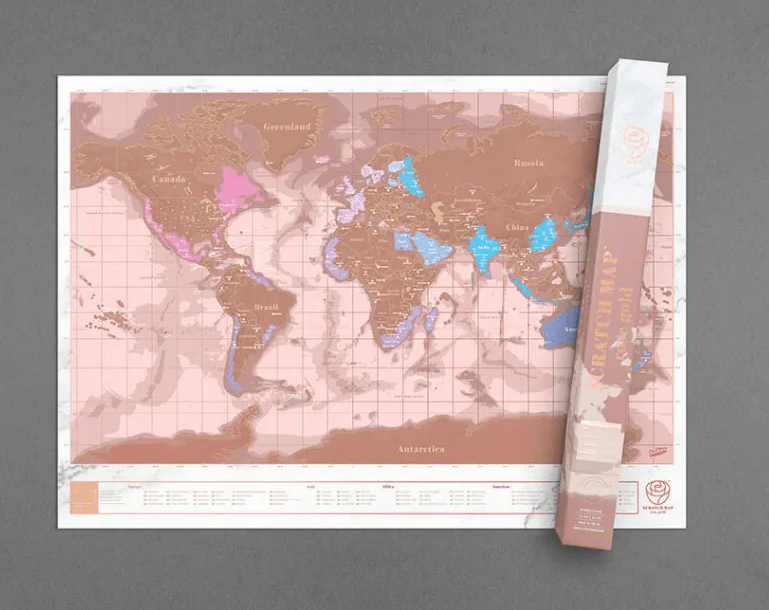 Luckies Scratch Map Rose Gold Mini