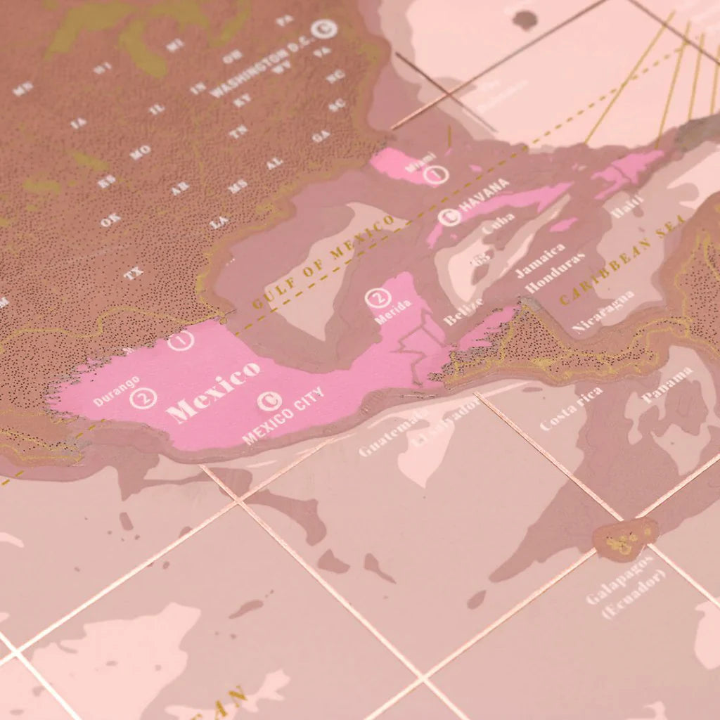 Luckies Scratch Map Rose Gold