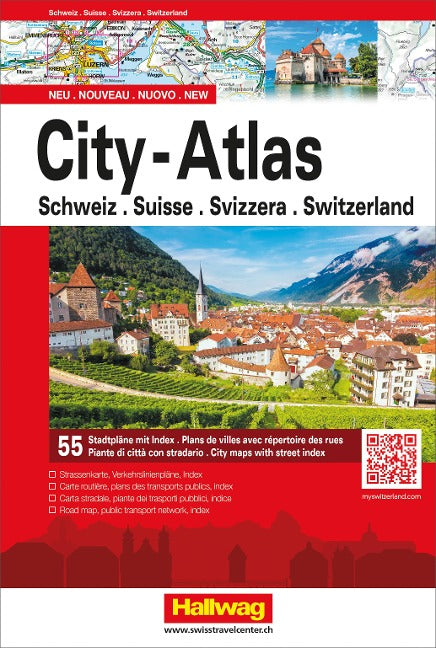 Schweiz City-Atlas mit 55 Stadtplänen - Hallwag Verlag