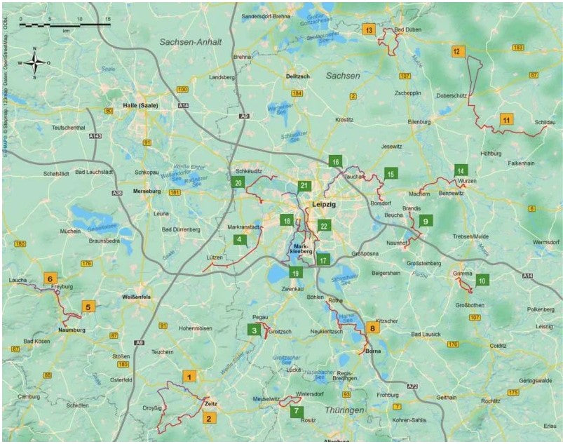 Leipzig und Umgebung Outdoor Wanderführer