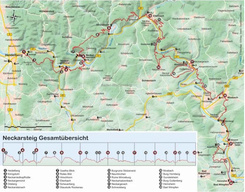 Neckarsteig Outdoor Wanderführer