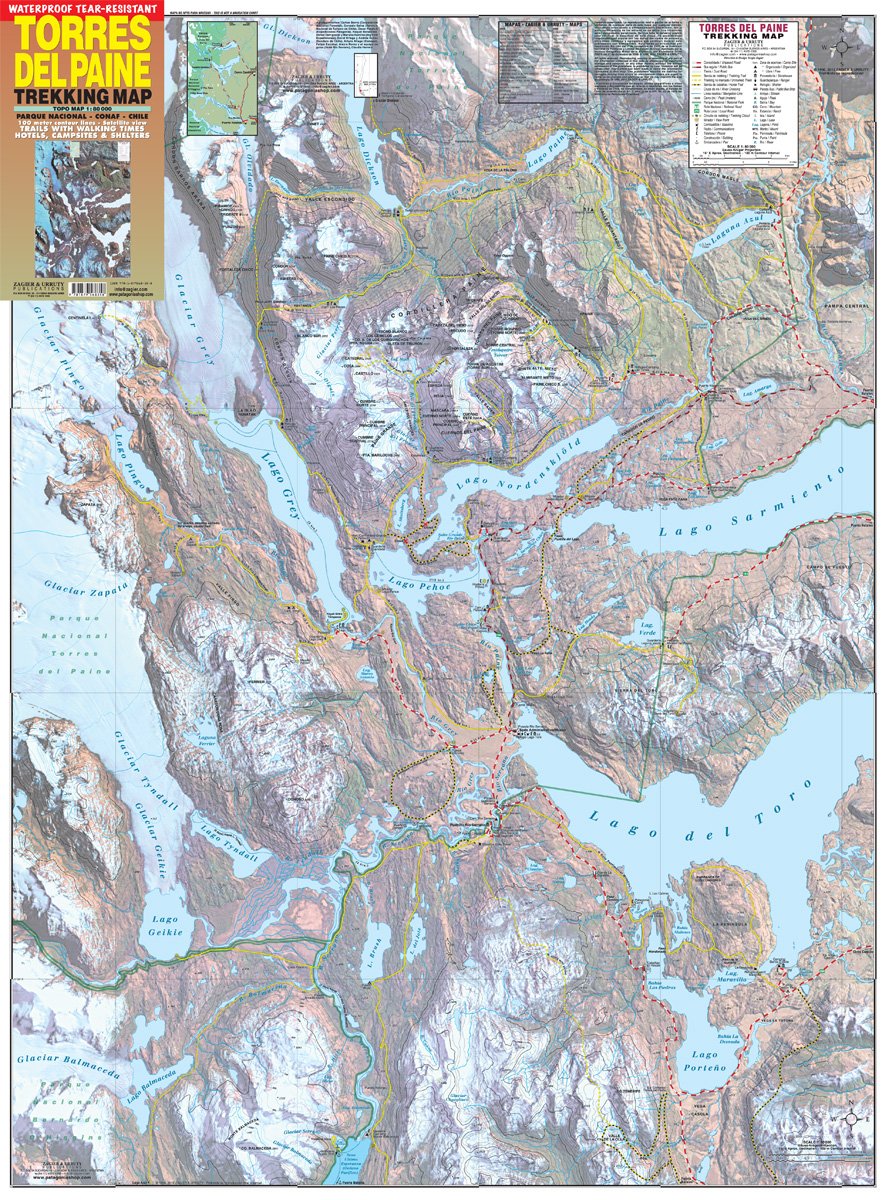 Torres del Paine Trekkingmap - 1:80.000