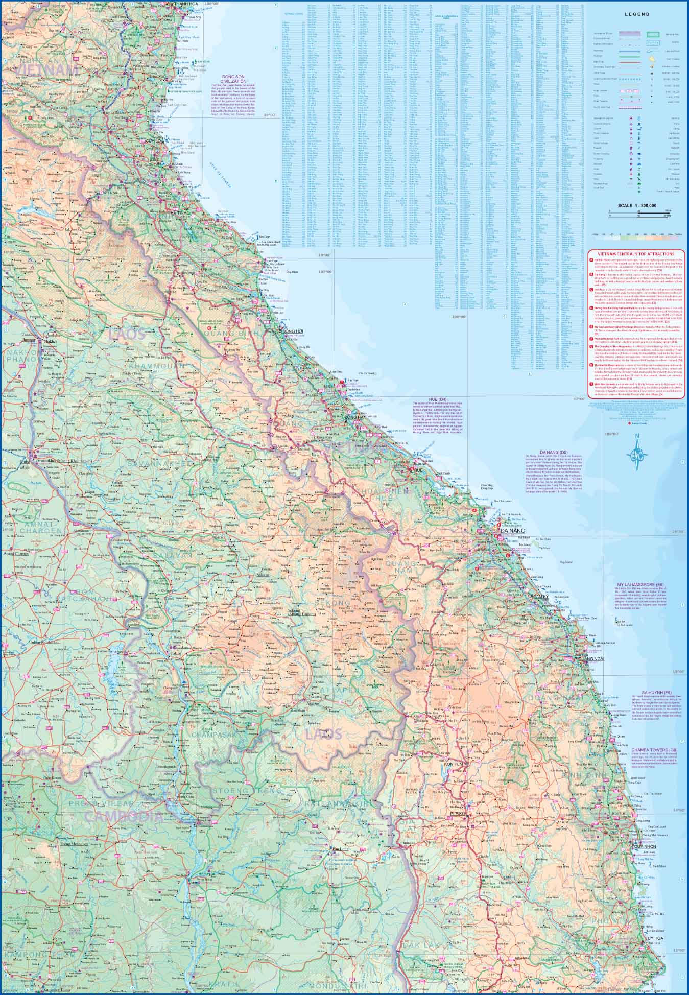 Hue - Na Dang & Zentral-Vietnam 1:800.000 - ITM