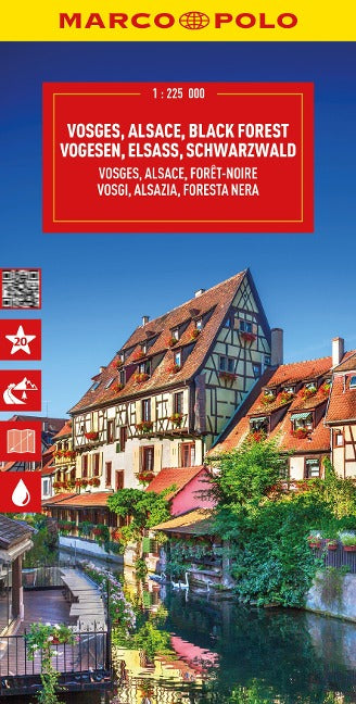 Vogesen / Elsass / Schwarzwald 1:225.000 - Marco Polo Straßenkarte