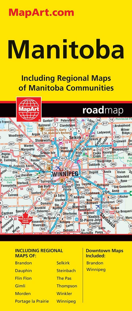 Manitoba 1:2 Mio Straßenkarte MapArt