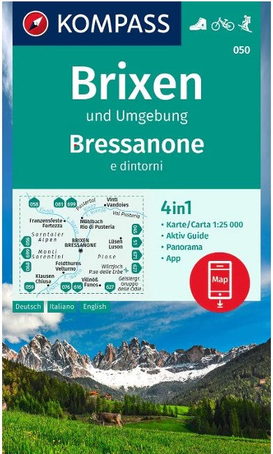 050 Brixen und Umgebung 1:25.000 - Kompass Wanderkarte