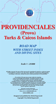 Providenciales (Provo) Turks & Caicos Islands Straßenkarte - 1:25.000