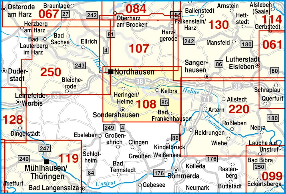 108 Naturpark Kyffhäuser, Sondershausen und Umgebung 1:35.000