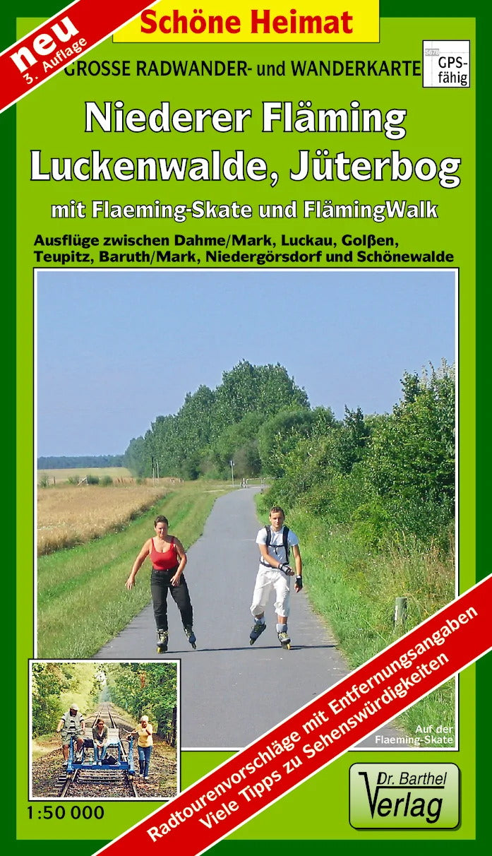 136 Niederer Fläming, Luckenwalde, Jüterbog mit Flaeming-Skate und FlämingWalk 1:50.000