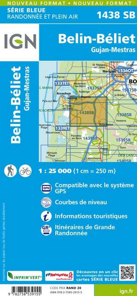 Aquitaine Süd 1:25.000 - Topographische Karte Frankreich Série Bleue