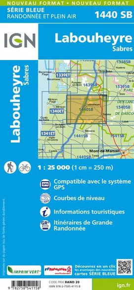 Aquitaine Süd 1:25.000 - Topographische Karte Frankreich Série Bleue