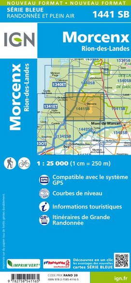 Aquitaine Süd 1:25.000 - Topographische Karte Frankreich Série Bleue