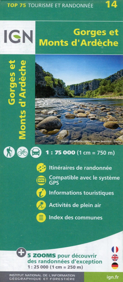 Gorges et Monts d`Ardêche 1:75.000