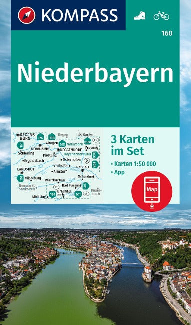 160 Niederbayern (3 Karten) 1:50.000 - Kompass Wanderkartenset