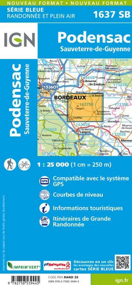 Aquitaine Süd 1:25.000 - Topographische Karte Frankreich Série Bleue