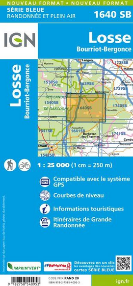 Aquitaine Süd 1:25.000 - Topographische Karte Frankreich Série Bleue