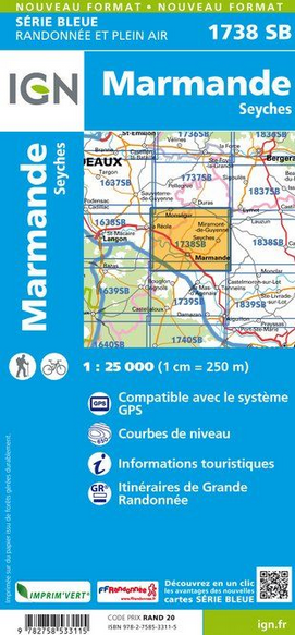 Aquitaine Süd 1:25.000 - Topographische Karte Frankreich Série Bleue