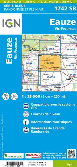 Aquitaine Süd 1:25.000 - Topographische Karte Frankreich Série Bleue