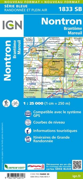 Limousin 1:25.000 - Topographische Karte Frankreich Série Bleue