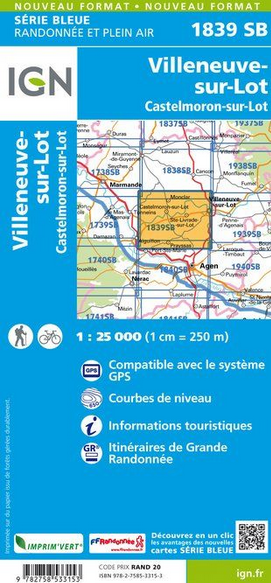 Aquitaine Süd 1:25.000 - Topographische Karte Frankreich Série Bleue