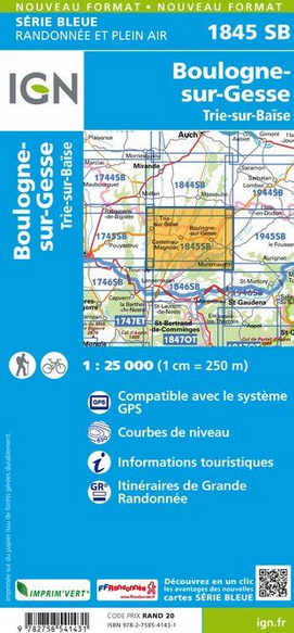 Aquitaine Süd 1:25.000 - Topographische Karte Frankreich Série Bleue