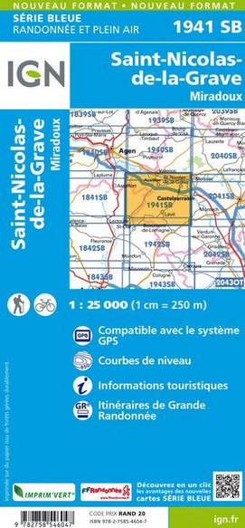 Aquitaine Süd 1:25.000 - Topographische Karte Frankreich Série Bleue