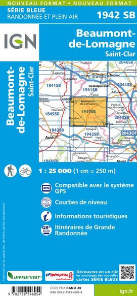 Aquitaine Süd 1:25.000 - Topographische Karte Frankreich Série Bleue