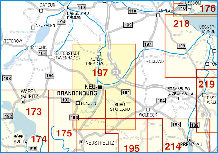 197 Neubrandenburg, Altentreptow und Umgebung 1:50.000