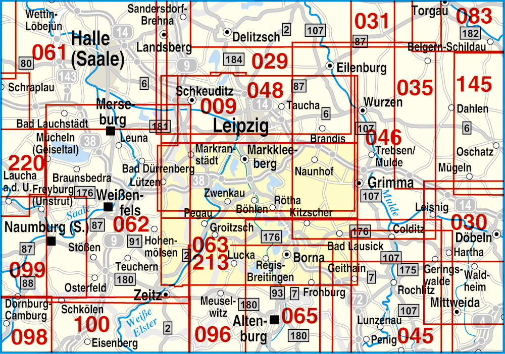 213 Südraum Leipzig, Leipziger Neuseenland 1:50.000